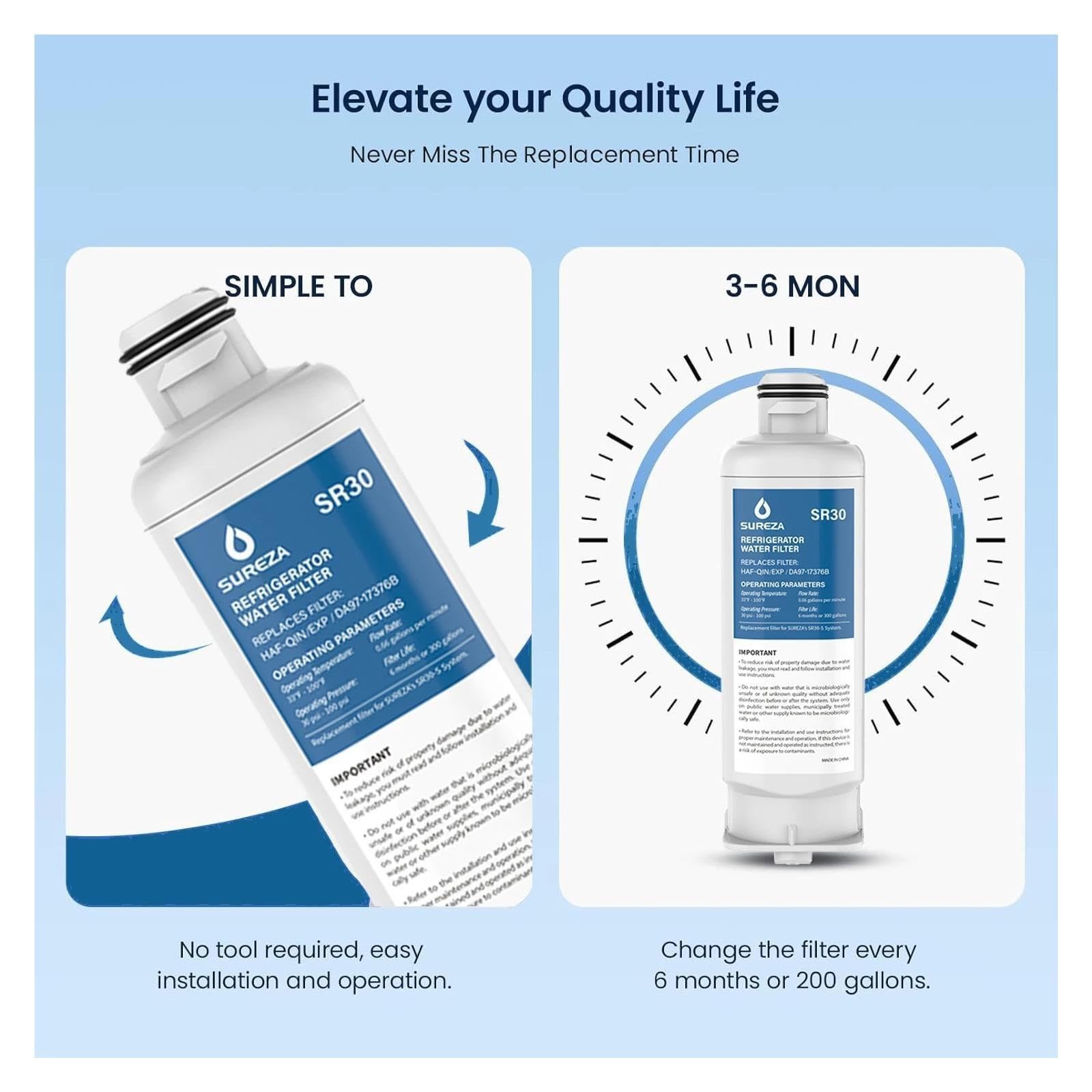 Filtro de agua compatible con Samsung HAF-QIN/EXP refrigerador