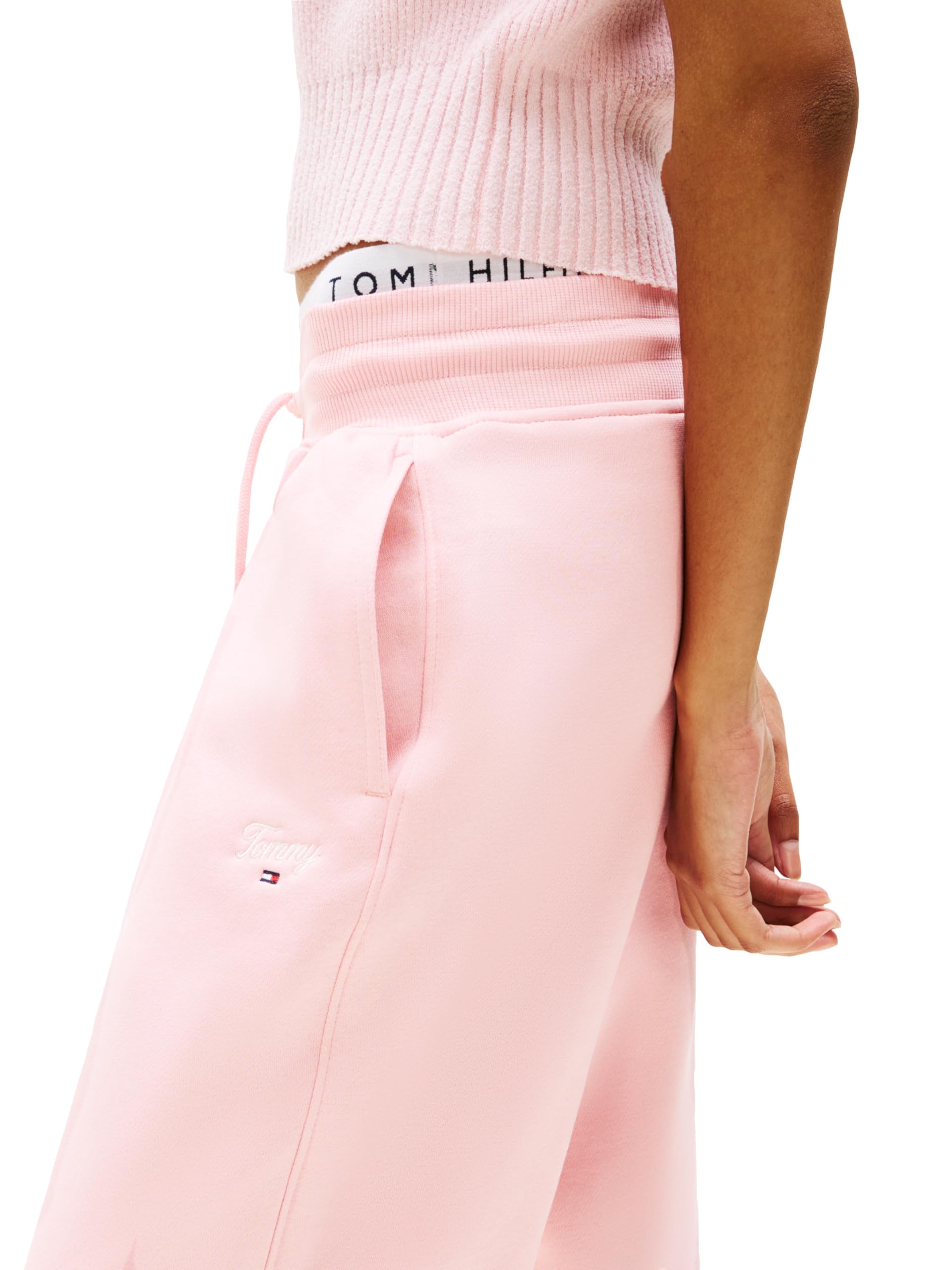 Tommy Jeans Damen Trainingshose Relaxed Script Logo Jogger Sweatpants, with Drawstring Ties