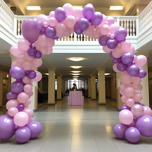 Miniatura 7 de RUBFAC 154 globos de color rosa pastel de diferentes tamaños de 18, 12, 10, 5 pulgadas para arco de guirnalda, globos de látex rosa pastel de alta