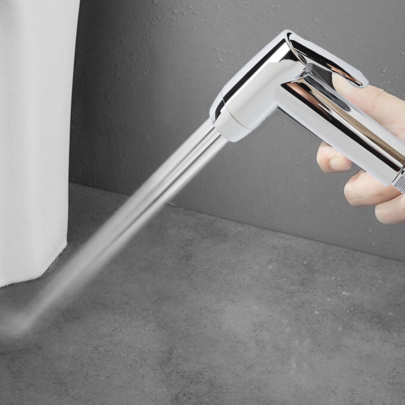 ISCBAFYX G1/2 Przenośny opryskiwacz 2 tryby Spray do toalety Wielofunkcyjny ręczny prysznic dla kobiet Bateria bidetowa (srebrna)