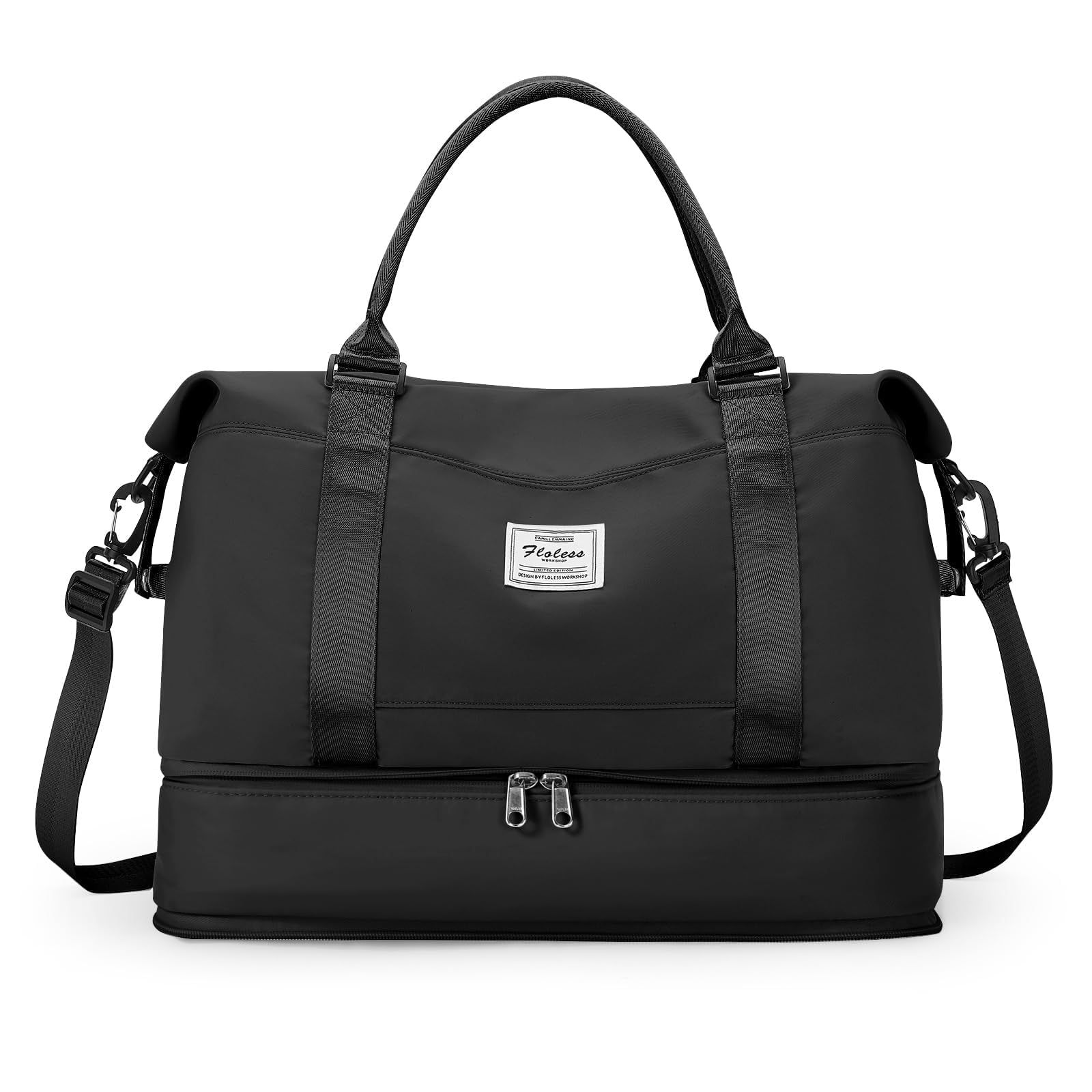 SEAFEW Bolsa de Viaje 40x20x25 para Ryanair,Impermeable Bolsa de Deporte para Gimnasio,Bolsa de Mano Equipaje de Fin de Semana 40x30x20 para Mujer,Bolso de Natación para Playa,D15-Gris Claro — view 38