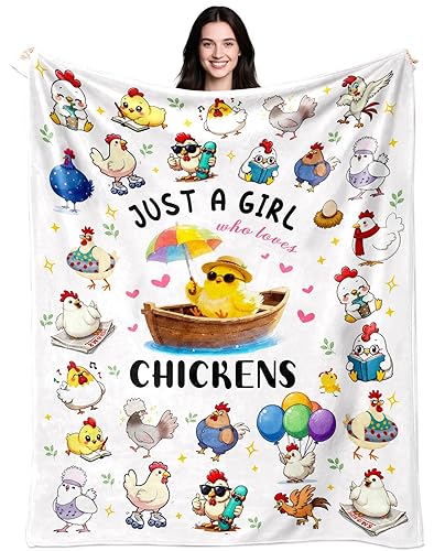Jeambromi Chicken Blanket Gifts Comfortable Flannel Chickens Throw Blanket Chicken
