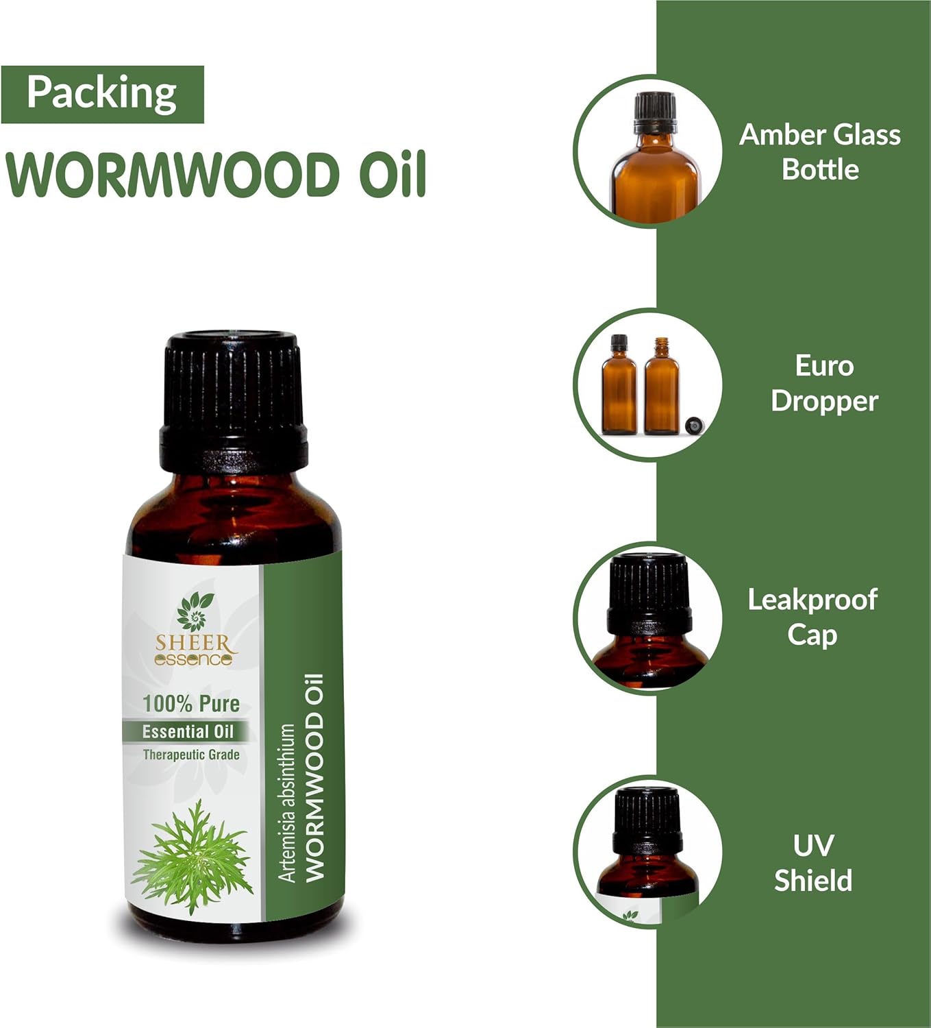 Wormwood Oil (Artemisia Absinthium) Essential Oil 100% Pure Natural Undiluted Uncut Therapeutic Grade Oil 0.51 Fl.OZ - Image 5