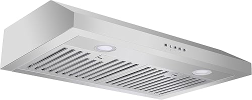 Campana extractora de 30 pulgadas debajo del gabinete, EVERKITCH, convertible sin conductos y conductos, 600CFM, con filtros permanentes de acero