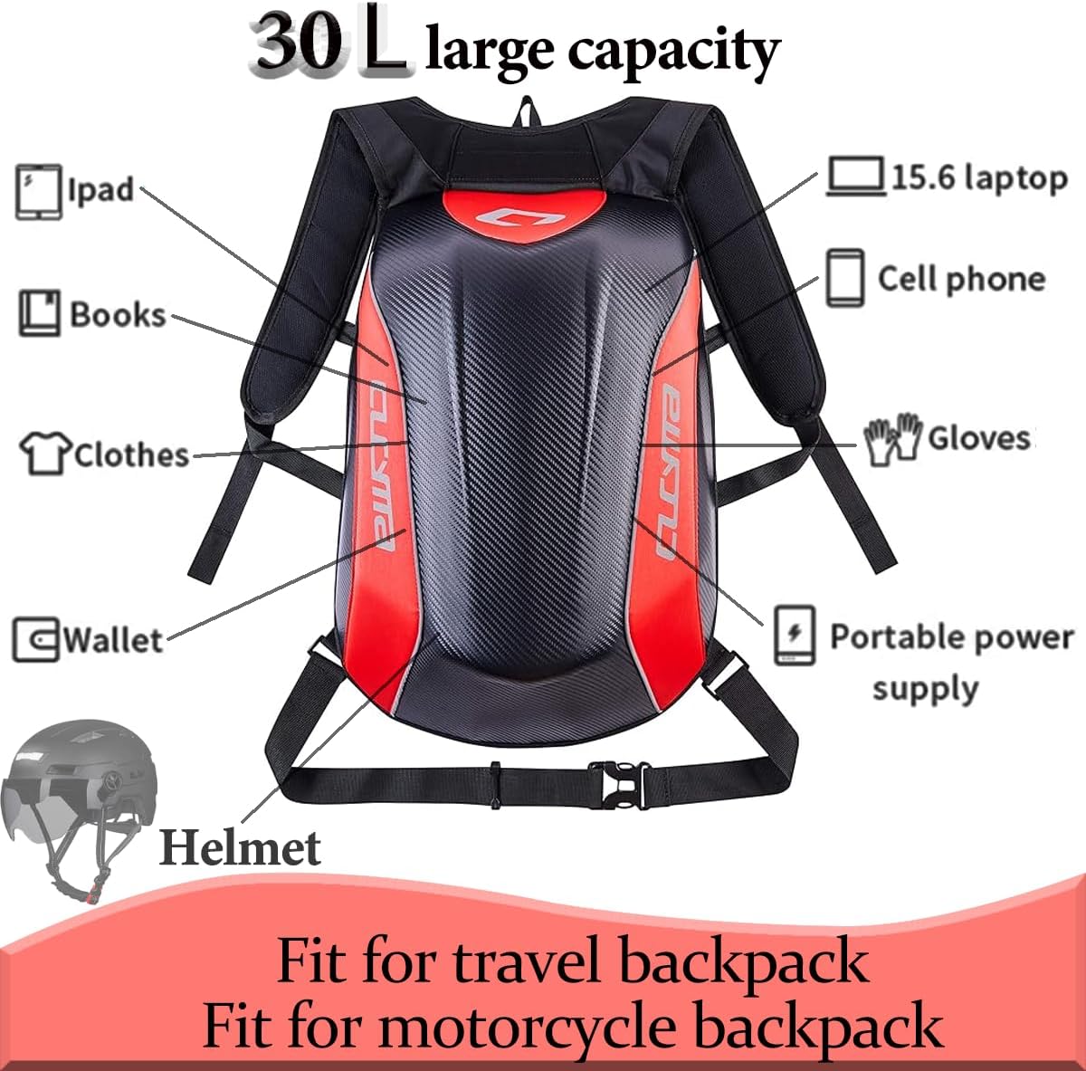 Motorcycle Backpack Motorsports Track Riding Back Pack image 4