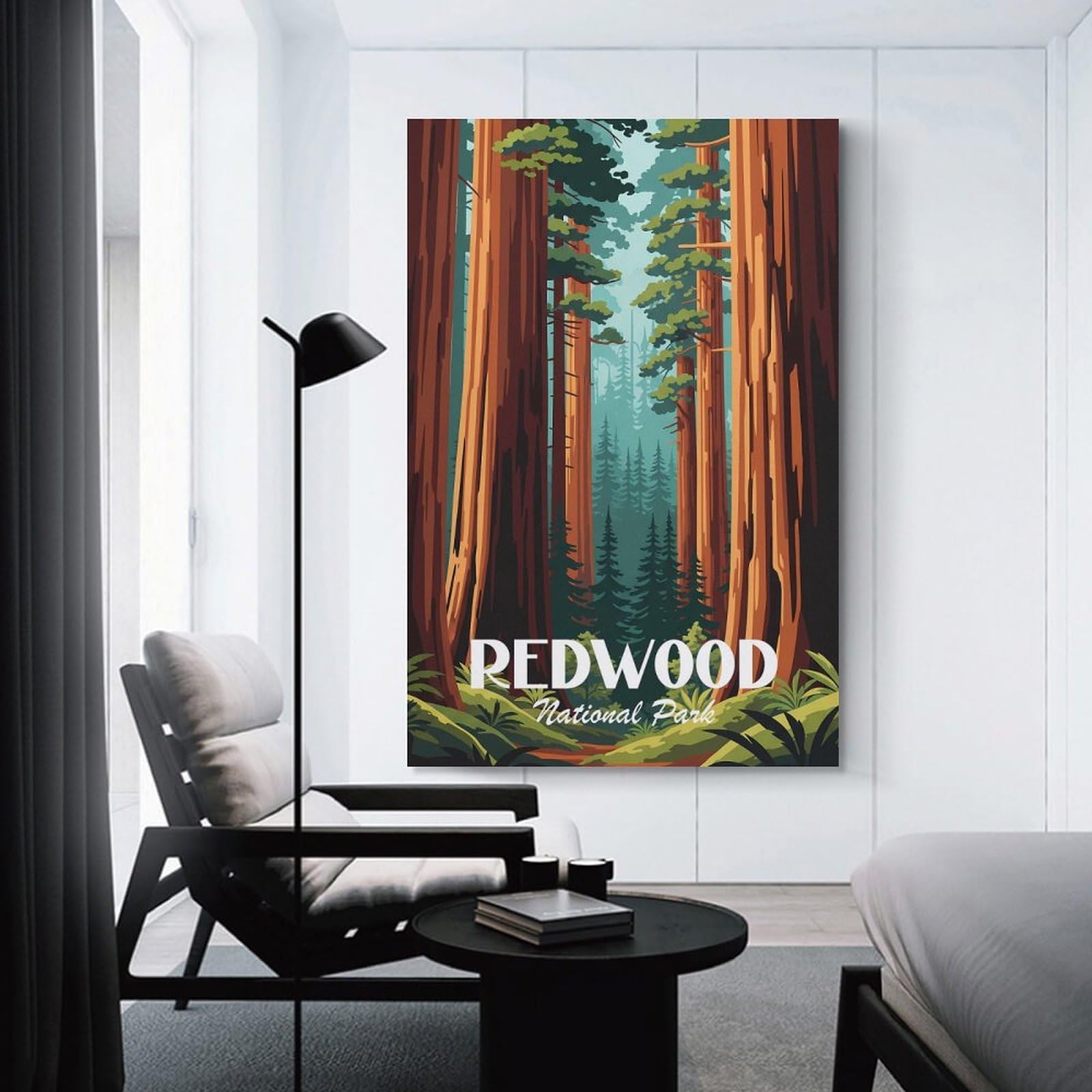Junmoney Unframe-Style-12-1 Redwood National Park Canvas Wall Picture, 20X30inch(50X75cm), For Living Room, Bedroom Or Apartment Walls, Decorative Artwork For Empty Walls