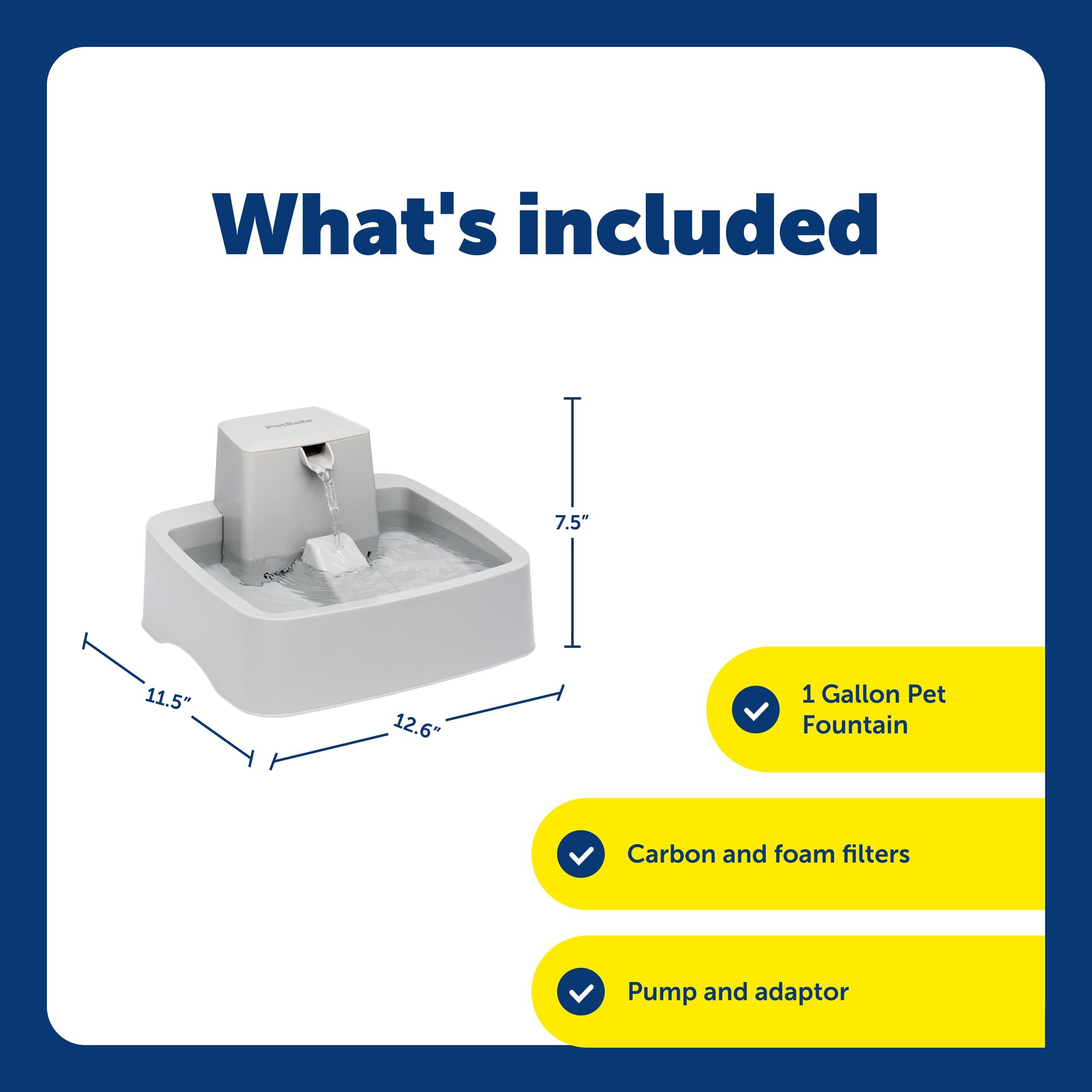 PetSafe Oasys 1/2 Gallon Pet Fountain - Cat & Dog Hydration Station with Free-Falling Water Stream & Customizable Flow - Encourages Hydration & Protects Sensitive Whiskers - 1/2 Gallon: 1 Gallon Fountain 1 Gallon