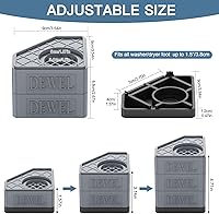 Vista 4 de Almohadillas antivibración para lavadora. Pedestales para lavadora y secadora con capacidad de peso de 1100 libras, almohadillas de pie de lavadora
