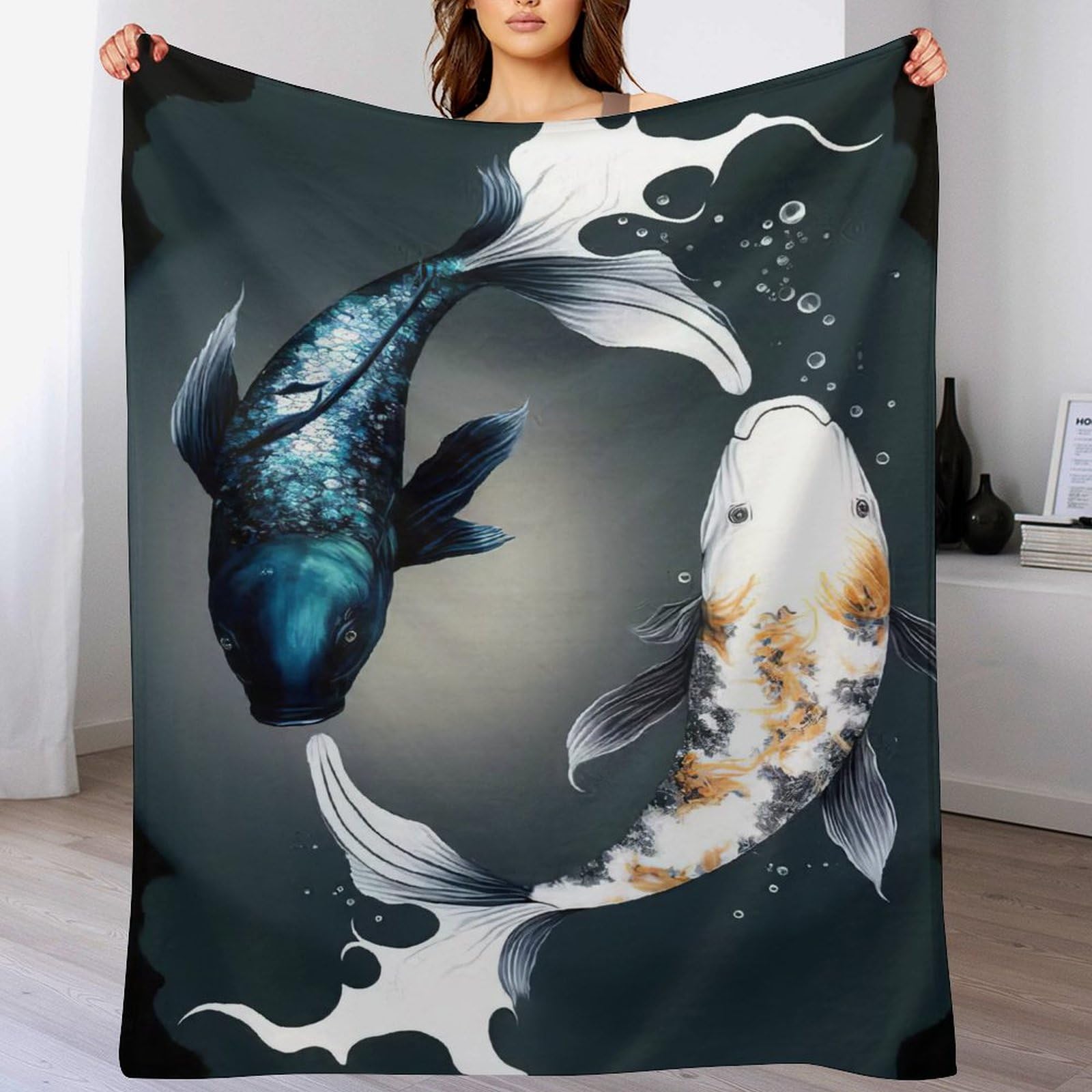 Couvertures en Poisson Couverture Chaude Contre le Froid Plaid Lit Canapé