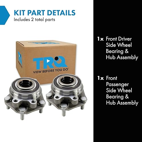 Vista 1365 de TRQ Juego de 2 rodamientos y bujes de rueda trasera izquierda y derecha compatible con Ford Expedition 2007-2010 Lincoln Navigator 2007-2010