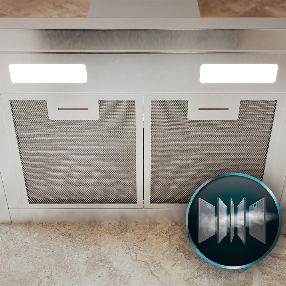 Cecotec Cappa aspirante 60 cm Tipo T Bolero Flux TT 604000 Inox A++. Aspirazione 393m3/h, motore DC, 3 velocità, SS Touch Control, finitura inossidabile, luce LED, filtri in alluminio e carbonio