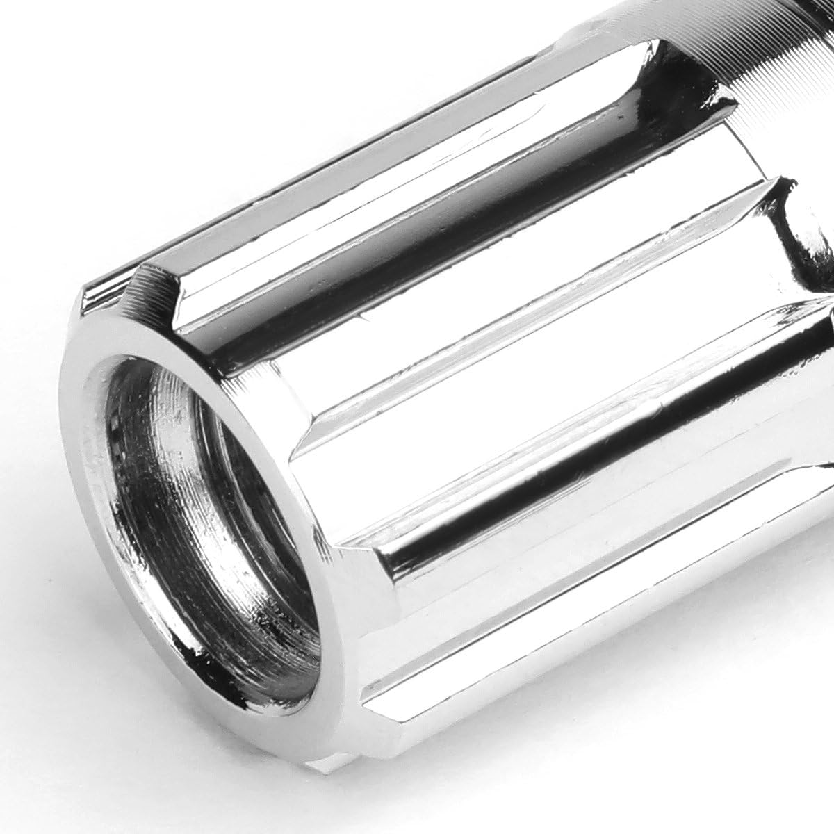 DNA Motoring LN-ZTL-9017-15-CH 16Pcs M12 x 1.5 Open End Aluminum Wheel Lug Nuts w/Lock Nut + Key + Extension Adapter, 25mm OD/45mm H (Chrome)
