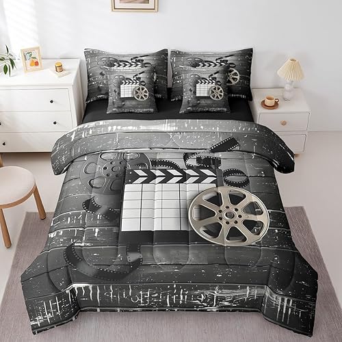 Miniatura 22 de Piano Music 7pcs Comforter King,Musical Notes Bedding Set Kids Girls Boys Teens Room Decor,Retro Graffiti Grey Gold Music Lover Bed in a Multi