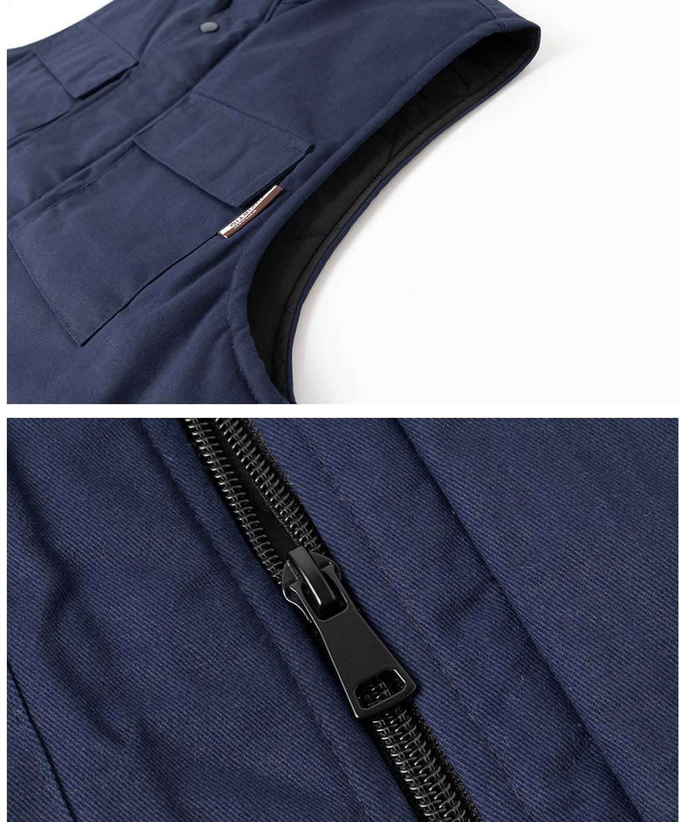 Homme Gilet Haute Visibilité de Travail Rembourré Gilet Réfléchissante Manteau Sans Manche de Travail
