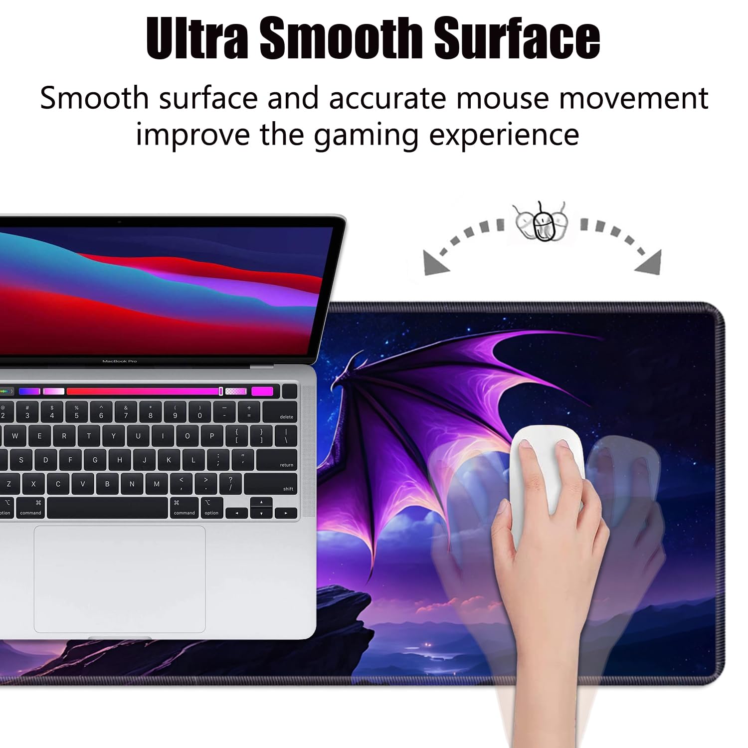 Alfombrilla de mouse para juegos con posavasos, alfombrilla de mouse grande extendida para juegos (35.4 x 15.7 pulgadas) con base antideslizante y borde cosido para juegos en casa, oficina, trabajo,