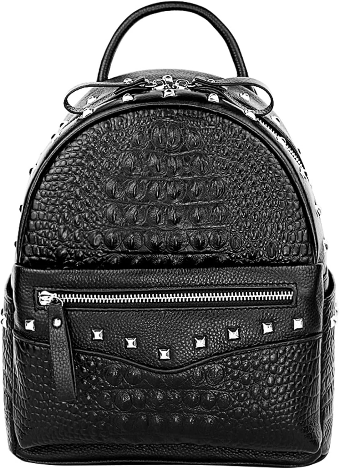 スタッズ付き黒リュック・バックパック DARK ANGEL BEAR型押しスタッズ