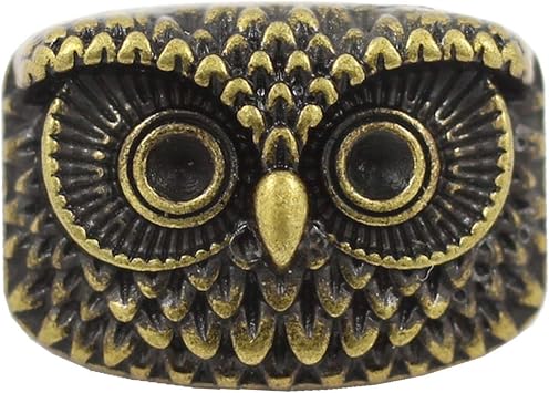 Bezelry 10 Pieces Owl Totem Antique Brass Color Metal Shank Buttons 22mm Antique Brass