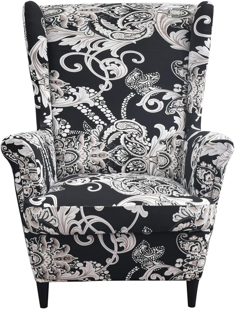 2 Piece Wingback Chair Slipcovers Stretch Wing Chair Covers Spandex Slipcovers Wingback Sofa Covers Armchair Covers Furniture Protector for Living Room Wingback Chair