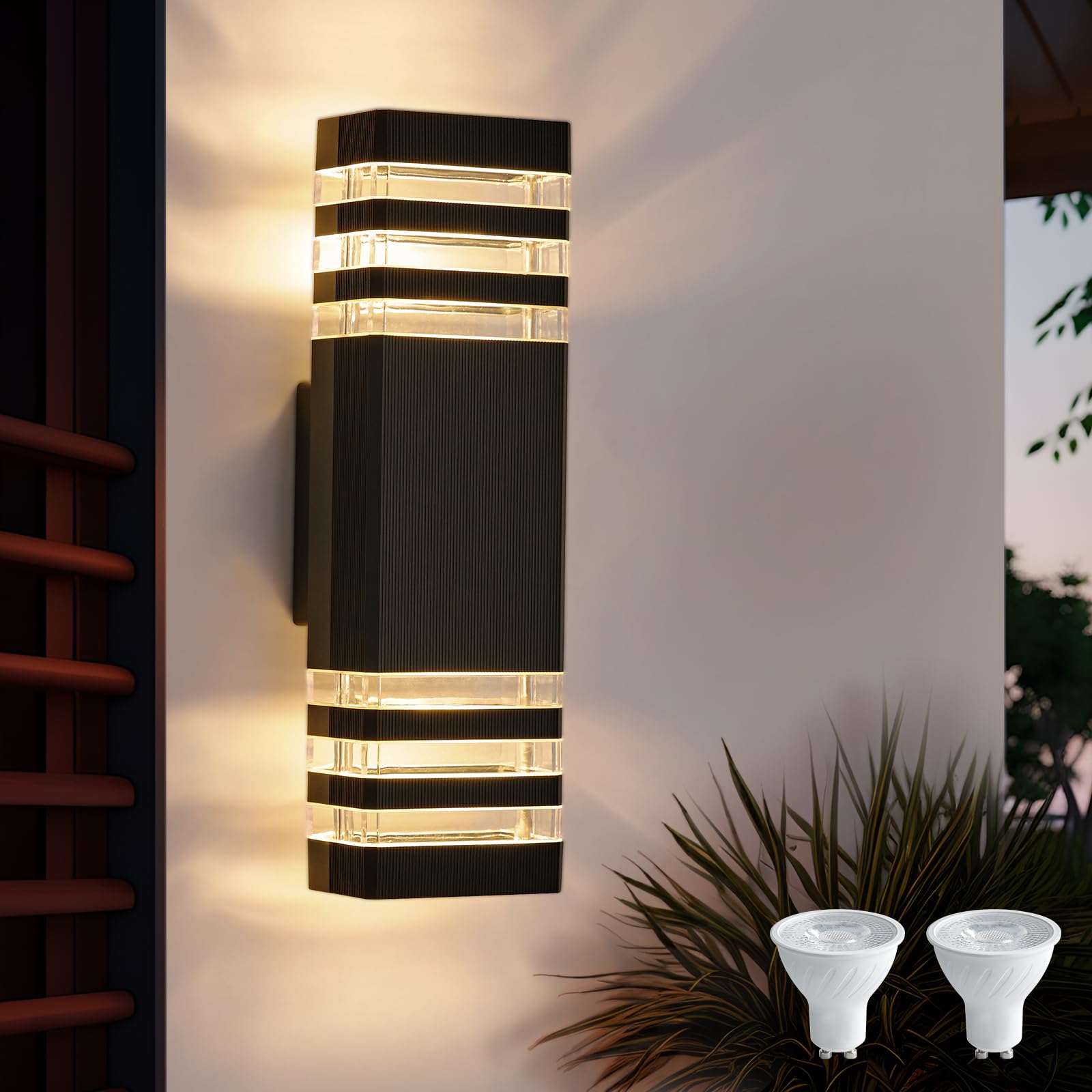 LED Outdoor Light Wall Outdoor Light Outdoor Lamp Black IP65 Up Down Wall Light Outdoor Wall Lamp Outdoor Wall Lamp GU10 3000 K Outdoor Light Outdoor Lighting House Wall Patio Front Door-image-43