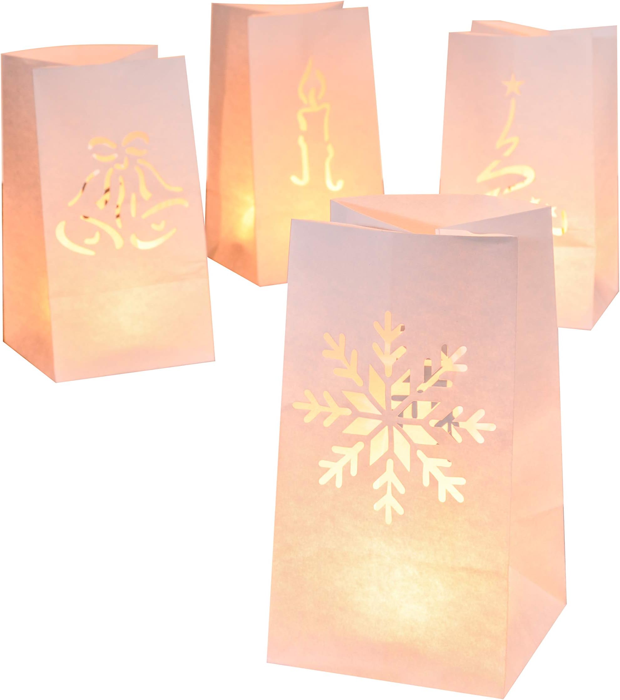 Lichttüten 24 Stück Papier - Wiederverwendbare Teelicht Tüten Für Party Deko