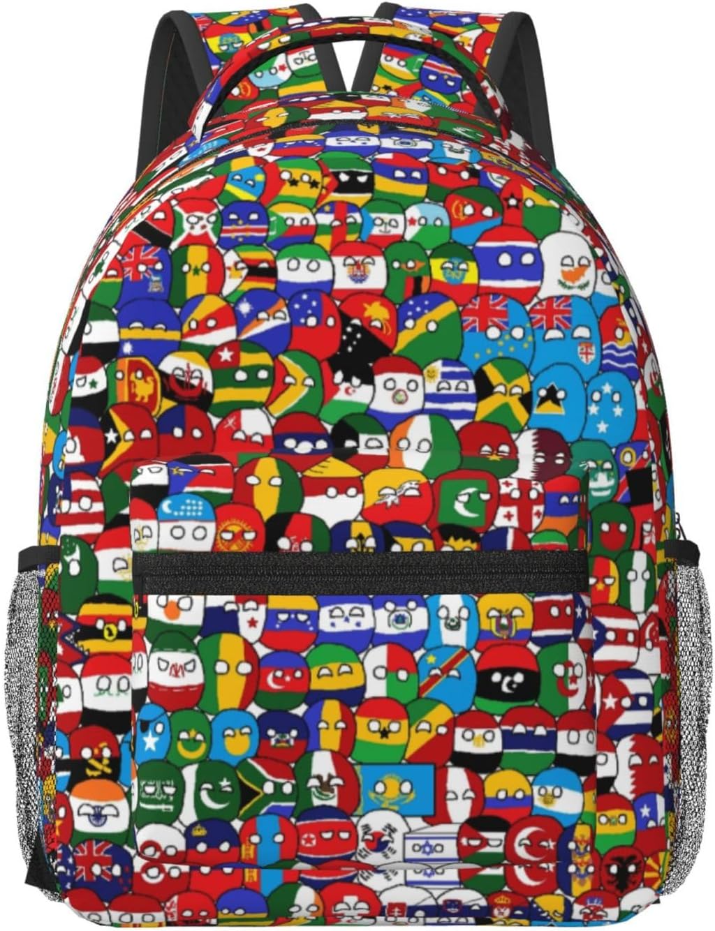 Polandball Countryball World Map Backpack large Capacity Bookbag Lightweight Cycling Outdoor Travel Bag For Women Men