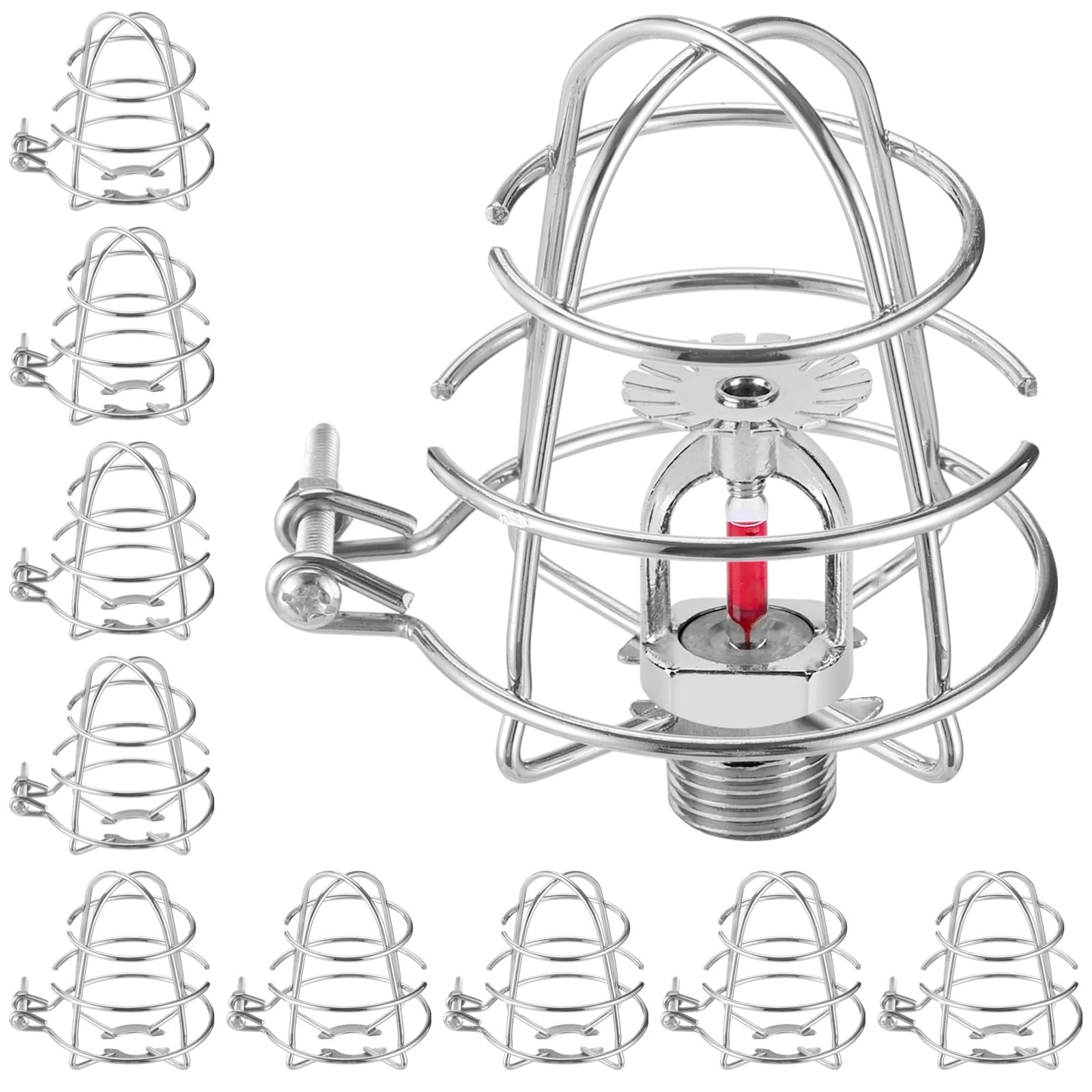 10 PCS Fire Sprinkler Head Guard Cage, 1/2 in Stainless Steel Sprinkler Protector Cover, Ceiling Mounted Impact Protection Bracket Fire Extinguishing System Safety Cage