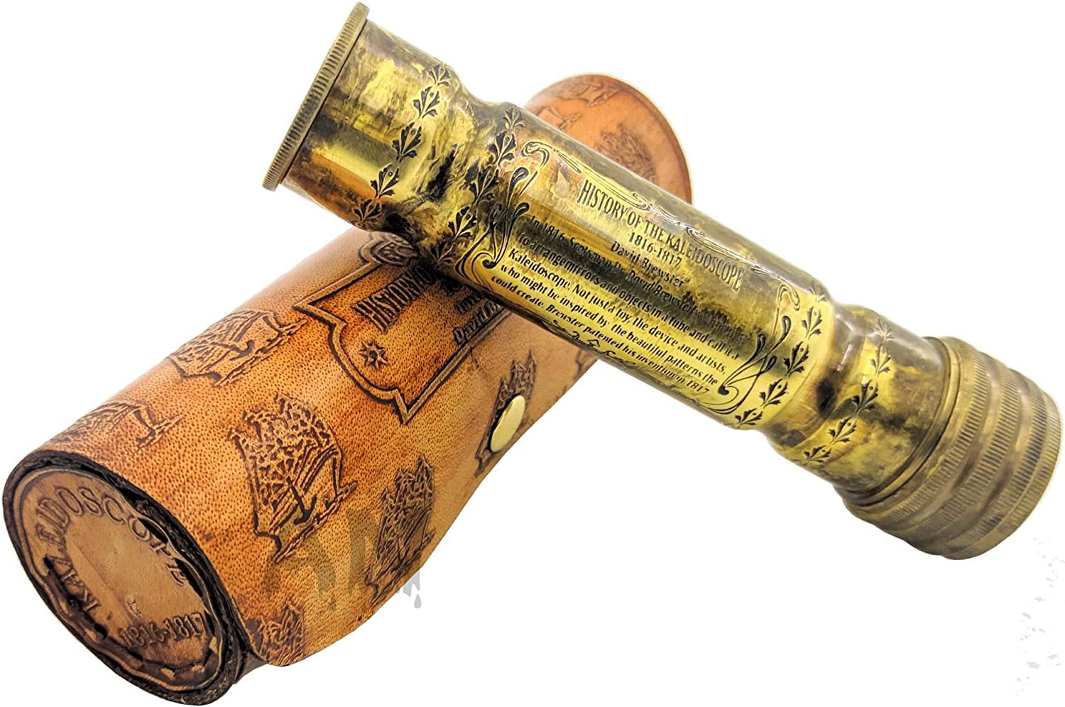 Commando Antique Handmade Kaleidoscope With Leather Case - Unique Gift for Kids, Birthday, Graduation