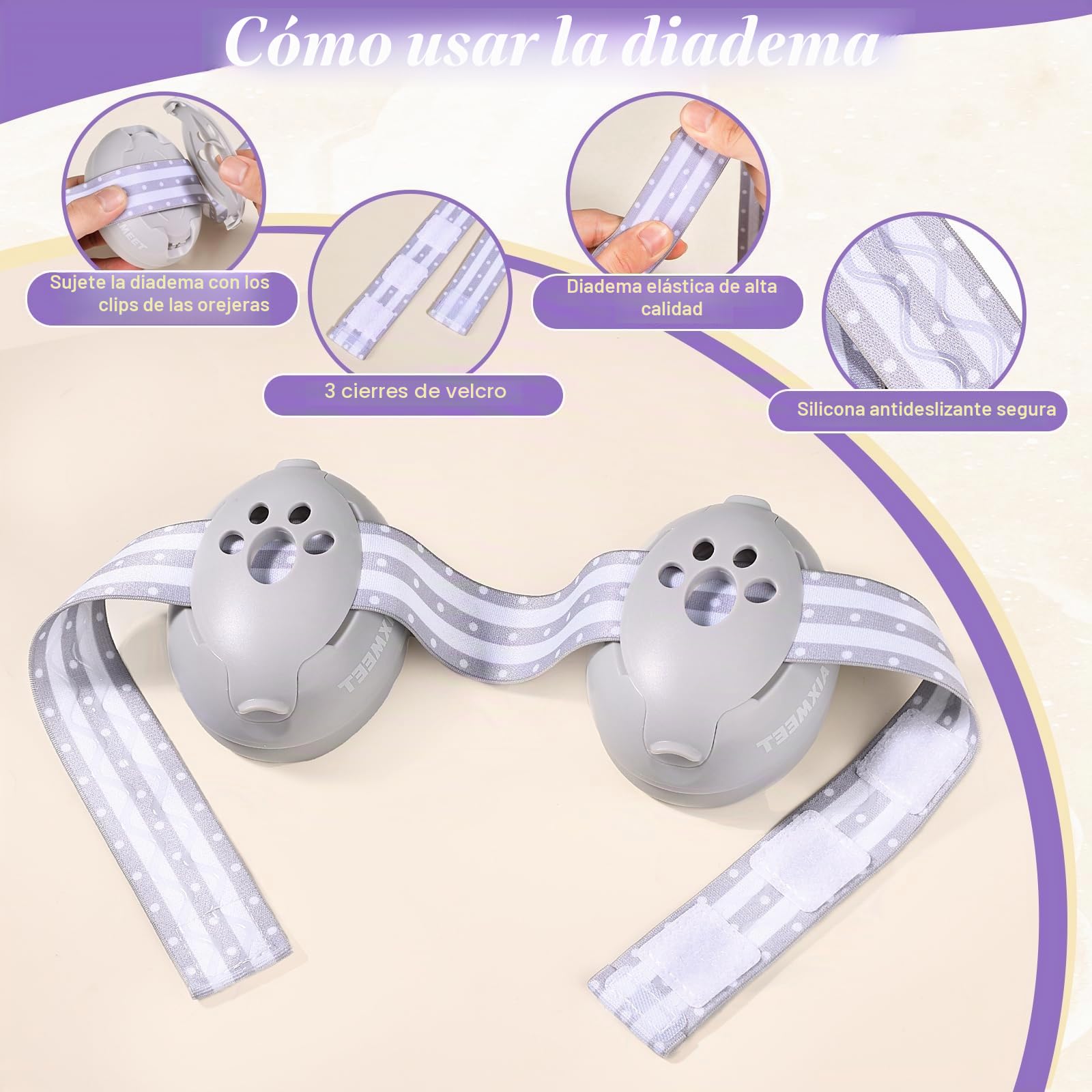 AIXMEET Orejeras 2 en 1 con reducción de ruido para bebés, defensores profesionales de protección auditiva para niños de 0 a 36 meses, reducen el daño auditivo y mejoran el sueño (Grey) (2)