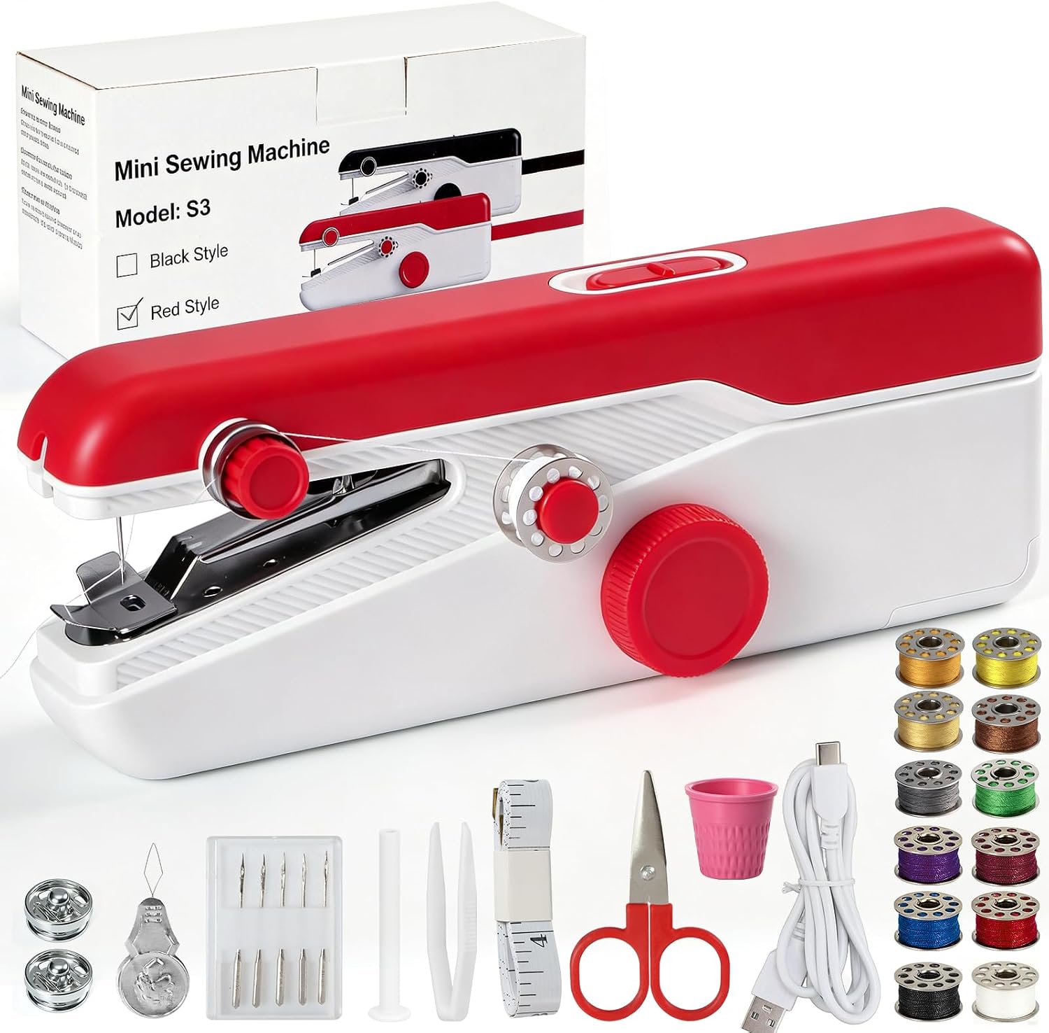 Handheld Sewing Machine for Beginners, Easy to Operate and Fast Stitch Suitable for Clothes,Fabrics and Quick Home Repairs for Mom Birthday Valentine's Day Christmas