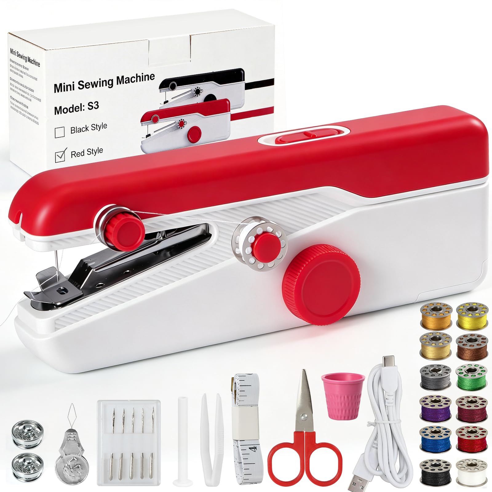 Photo 1 of Handheld Sewing Machine for Beginners, Easy to Operate and Fast Stitch Suitable for Clothes,Fabrics and Quick Home Repairs for Mom Birthday Valentine's Day Christmas