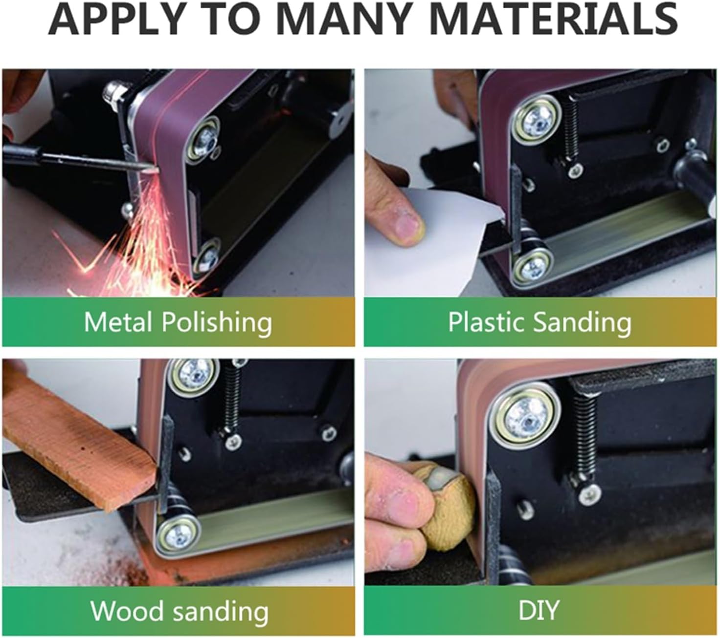 Sander, Polisher Mini Electric Belt Sander DIY Polishing Grinding Machine Cutter Edges Sharpener Multifunctional Grinder With Belt(895-1)