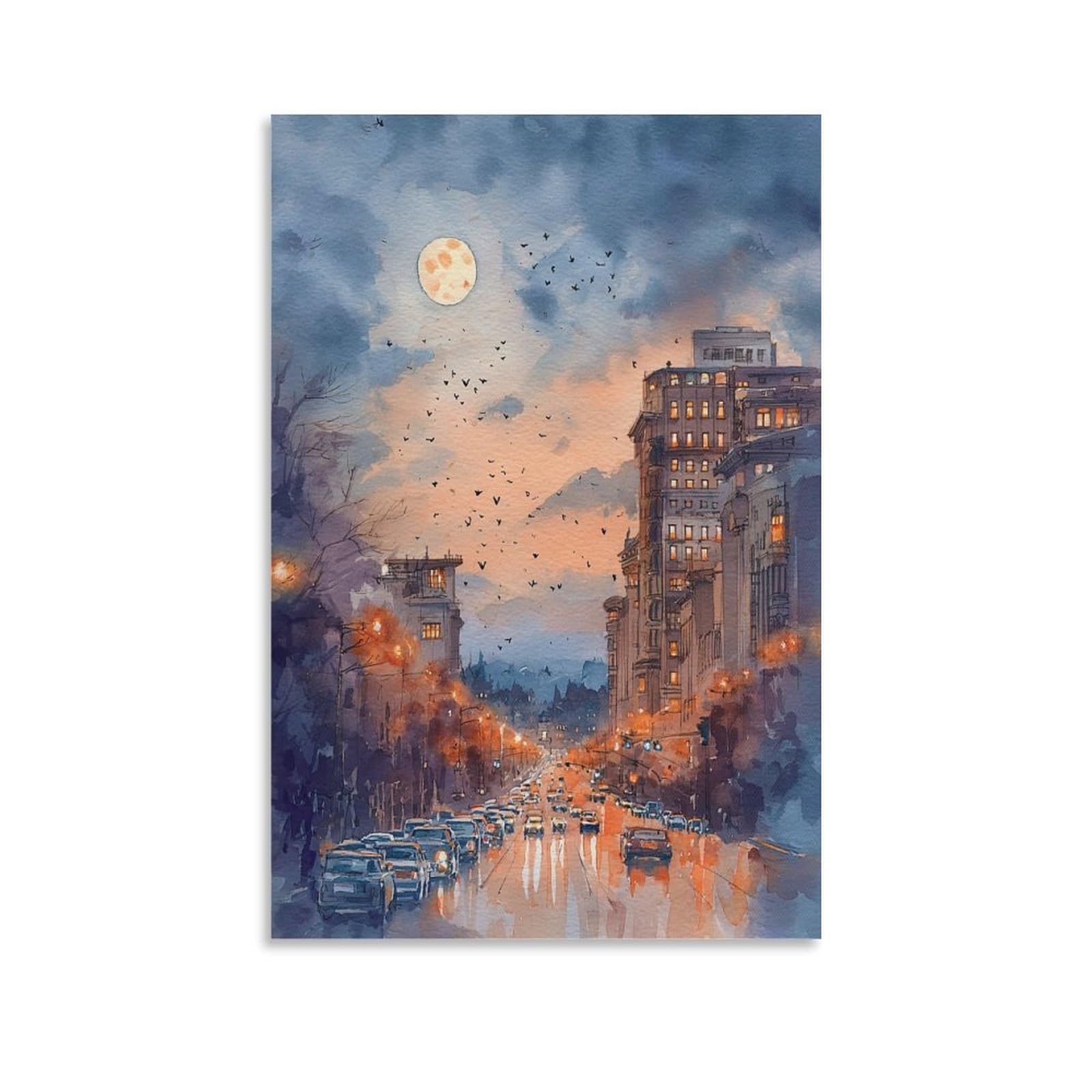 LCYNNH Portland City 24x36inch(60x90cm) Vintage Travel Poster Watercolor Canvas Art