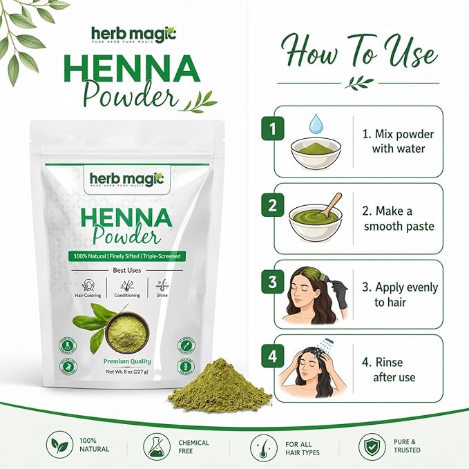 Polvo de Henna para Cabello, 8 oz (227 g), Tinte Natural Naranja-Rojo miniatura 6