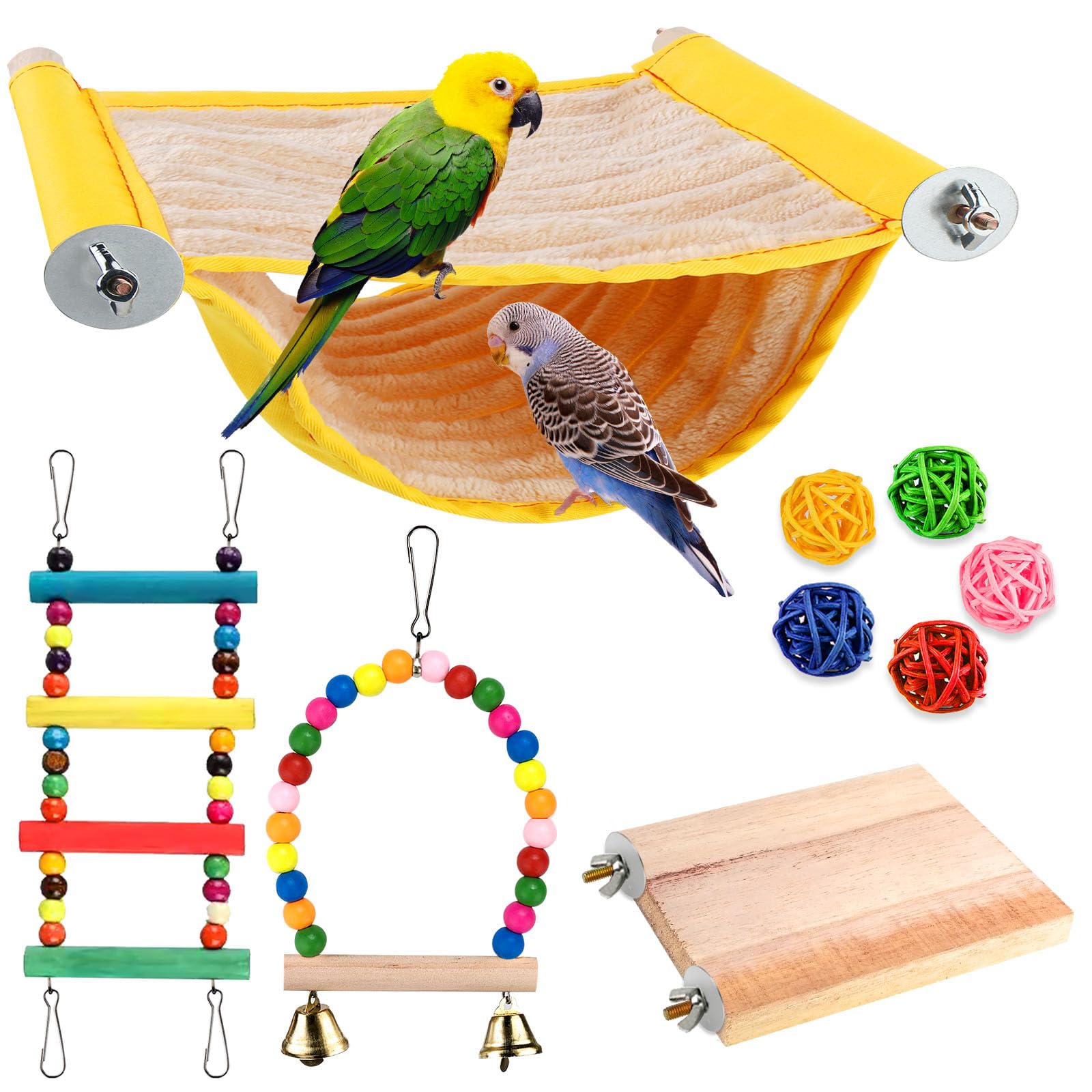 Vegena Hamac pour Oiseaux, Perroquet Hamac,Jouets pour Oiseaux, Jouet à Suspendre pour Perroquet, Nid D'oiseau Perroquet pour Perroquet éclectus Calopsittes Perruches Hamster (L, 18 * 23cm)