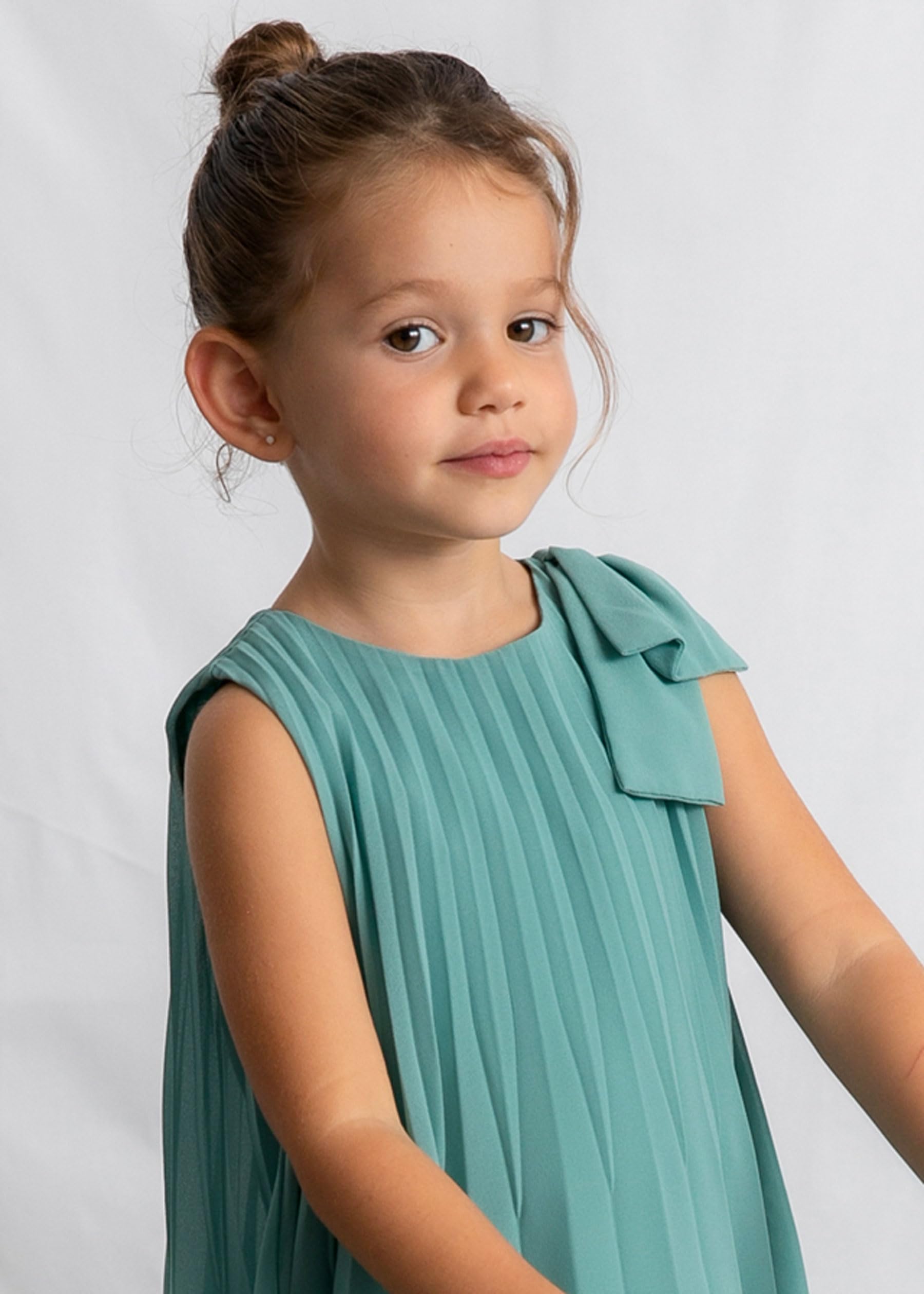 Mayoral Vestito Plissettato per Bambine e Ragazze Menta