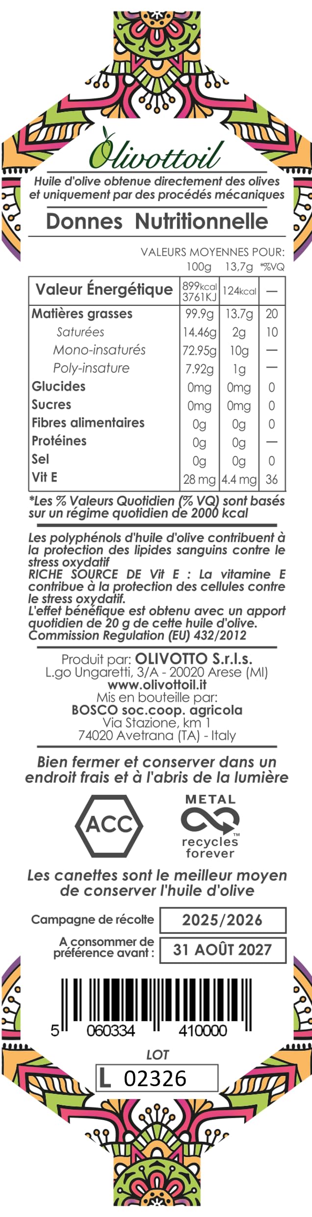 Olivottoil Édition 2025/2026 !!! Olivottoil Pack à l'huile d'olive extra vierge italienne | Riche en antioxydants | Sans pesticides |