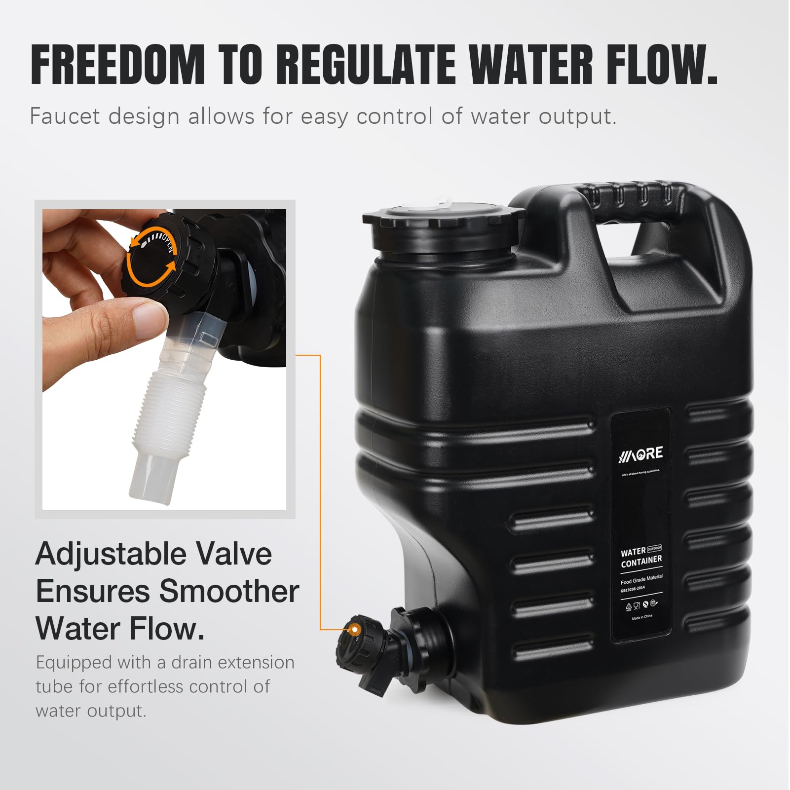 Water Container with Spigot - 3.17 Gallon Water Jug (Truly No Leakage) Water Storage Carrier, Water Tank,BPA Free,Portable Emergency Water Storage for Camping,Vehicle, Car, Hurricane Supplies.Black