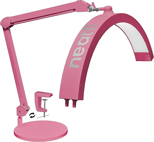 Miniatura 12 de Neatfi Lámpara de mesa con brazo oscilante de media luna, 2500 lúmenes, atenuación CCT, 5 modos de luz, iluminación LED profesional para