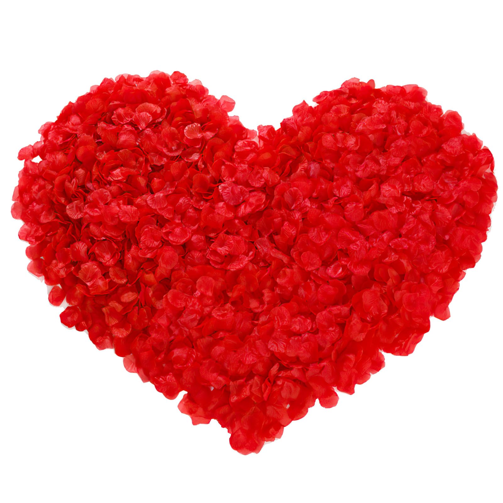 Lafefe 1200 Artificial Rose Petals, Disposable Rose Petals for Weddings, Red Rose Petals for Weddings, Valentine's Day, Birthday, Centerpiece - Red