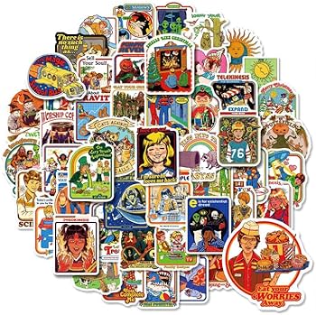 Amazon.co.jp: 50枚 ステッカー レトロ アメリカン ビンテージ 防水