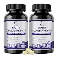 GPGP GreenPeople Biotin | Collagen | Keratin - Hair Growth biotin 20000MCG-Hair, Skin & Nails with Multivitamins & Minerals for Men & Women - 120 Capsules
