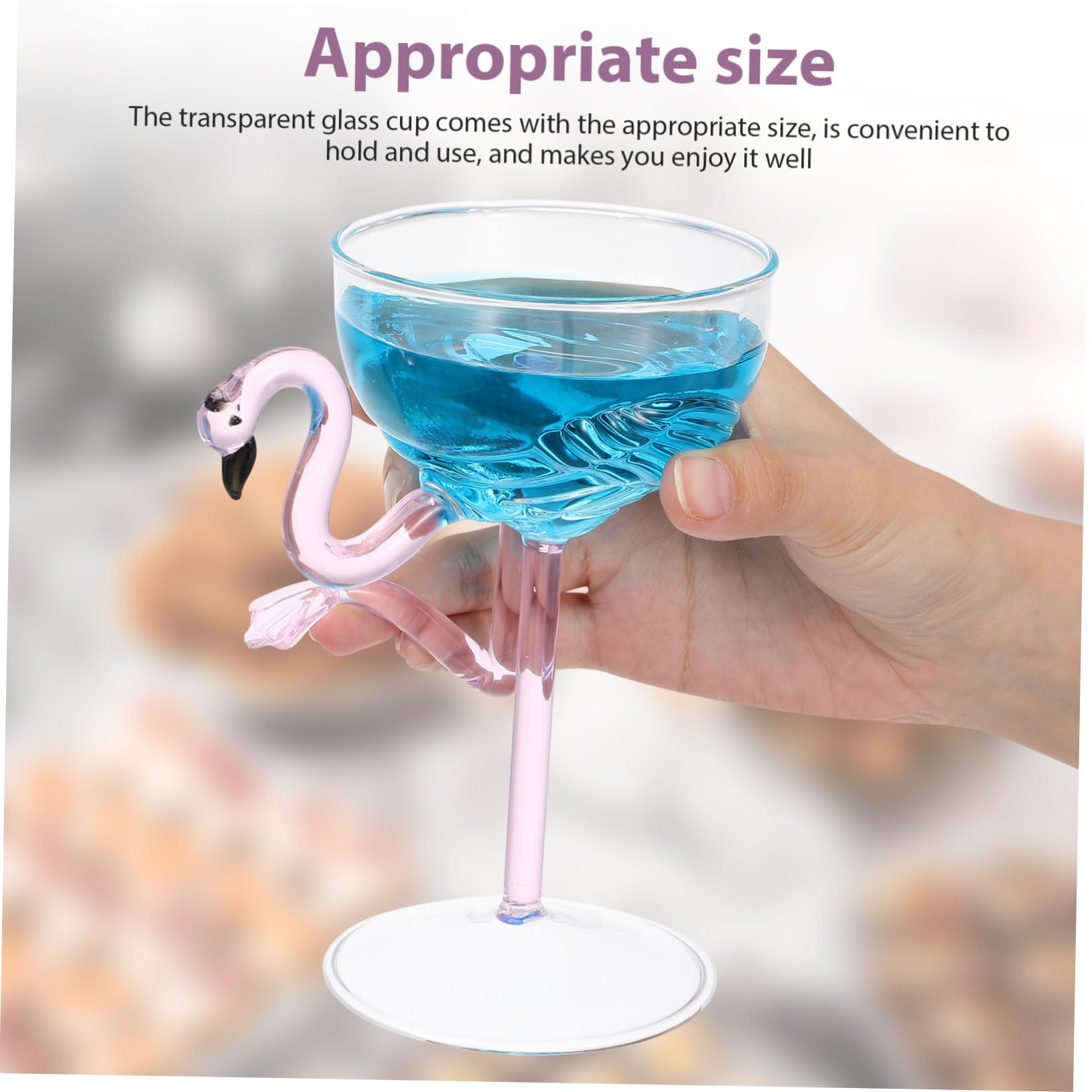 Cabilock 2piezas Copa De Cóctel Flamingo Vaso Decorativo De Vino Para Fiestas Bares y Bodas Uso Versátil Para Bebidas Frías y Cócteles