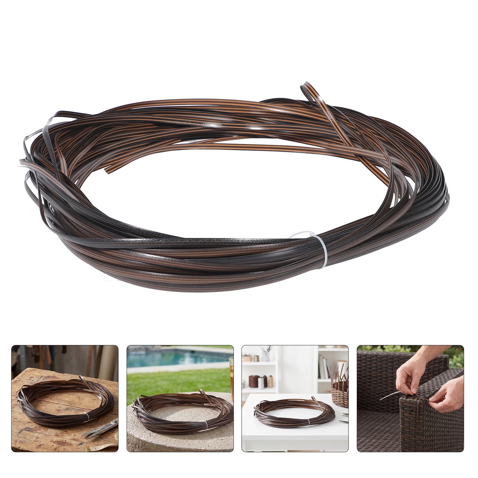 POPETPOP 2 Pezzi Strisce di Rattan Pe per Riparazione Mobili Esterni Patio