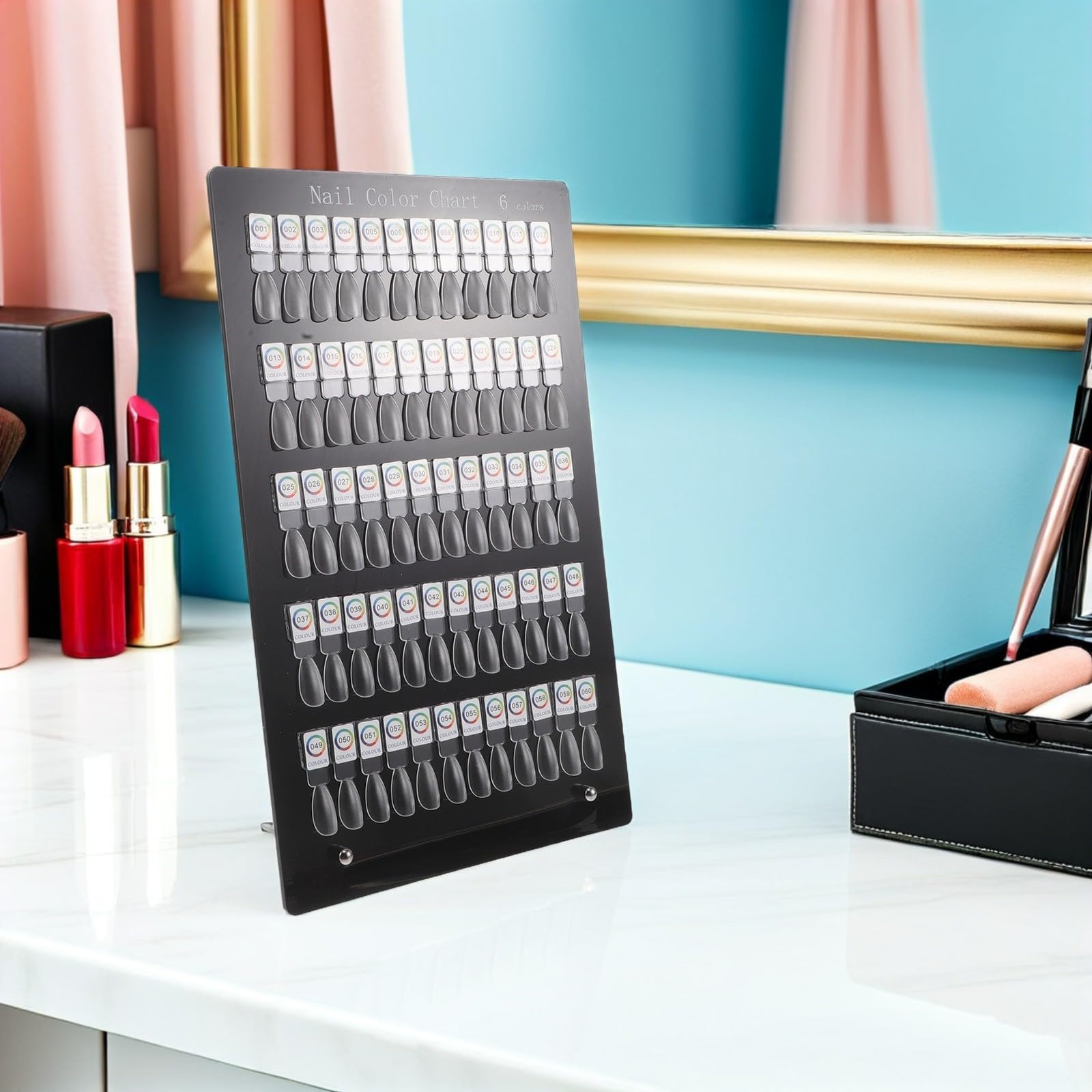 Nero Espositore Magnetico per Unghie, Acrilico 60 Slot