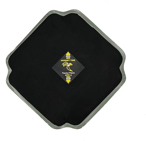 Hornet Tire Bias Tractor Parche de reparación de neumáticos HTP4 - Parche individual (9 x 9 pulgadas, 6 capas)