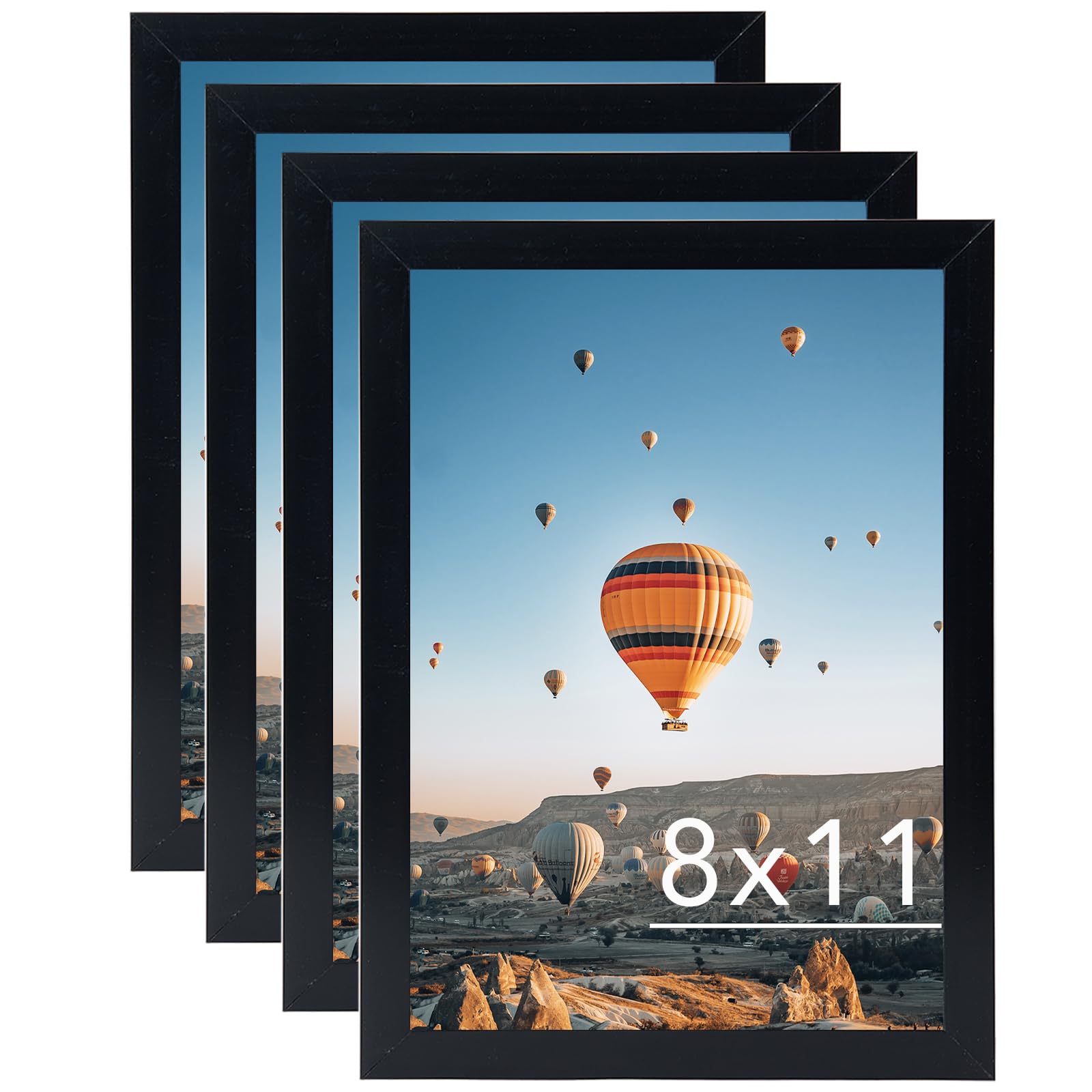 Amazon.com: 8x11 Picture Frame Set of 4 Black for Wall Hanging or