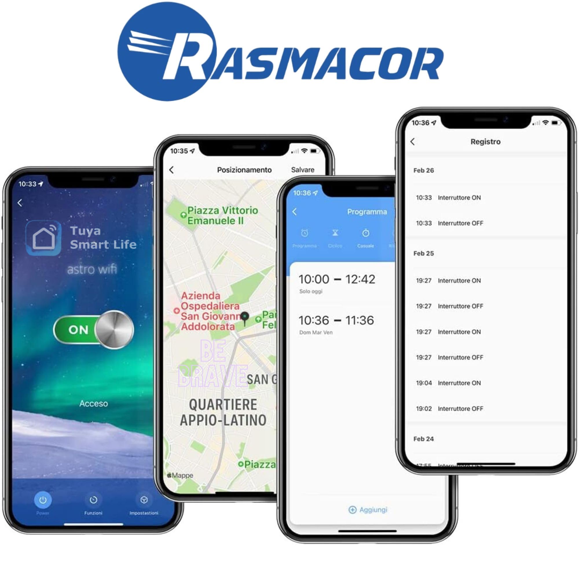RASMACOR RLJ-008 Digitaler astronomischer Zeitschalter, WLAN, 1 Kanal, 16 A, AC/DC 48-240 V (AC 50/60 Hz), 1 Modul, Abmessungen 65 x 90 x 18 mm