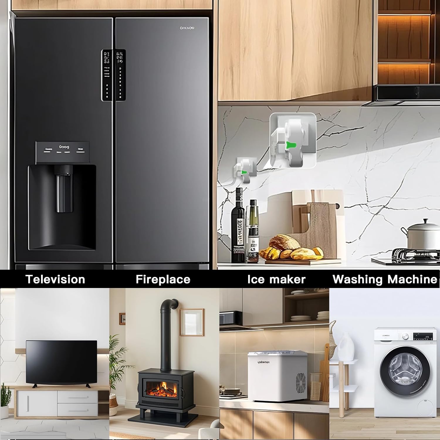 BSEED Surge Protector Outlet with LED Indicators, Single Outlet Surge Protector for Refrigerator, TV, PC, Xbox, PS5, Home Appliance, Wall Voltage Protector with Ground, 120V, 2 Pack