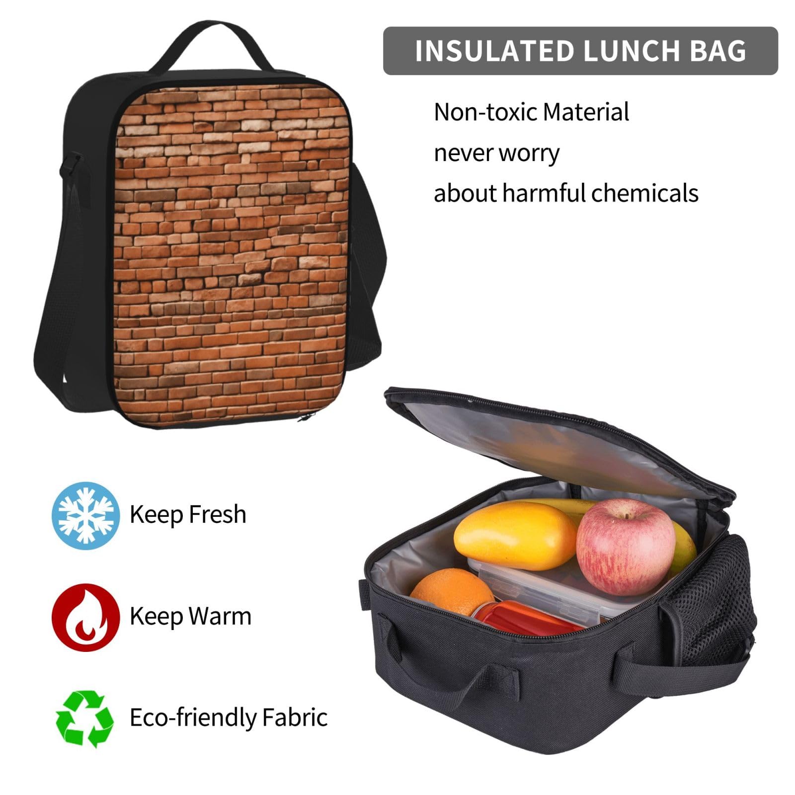 Zaino, borsa portapranzo, astuccio, set da 3 pezzi, per lavoro e