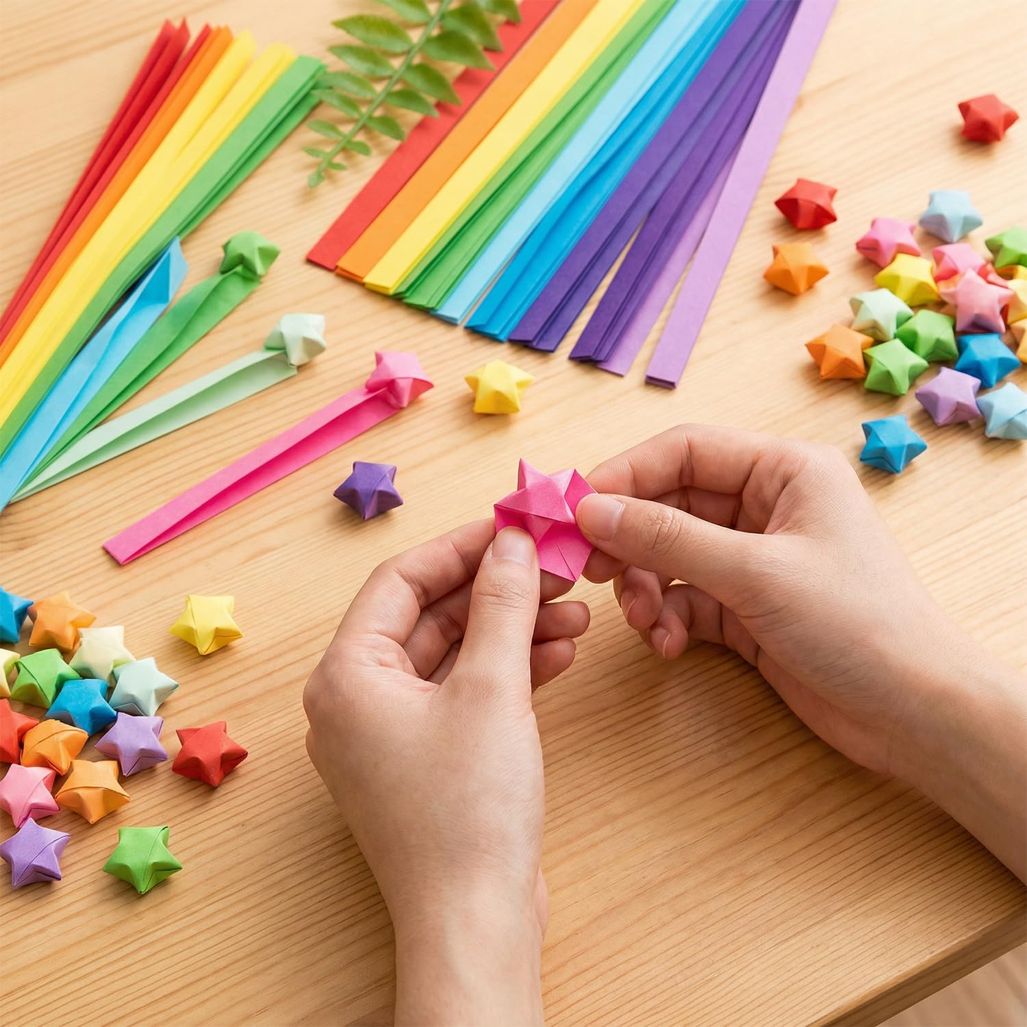 Papel de origami brillante en la oscuridad 510 hojas estrellas decoración